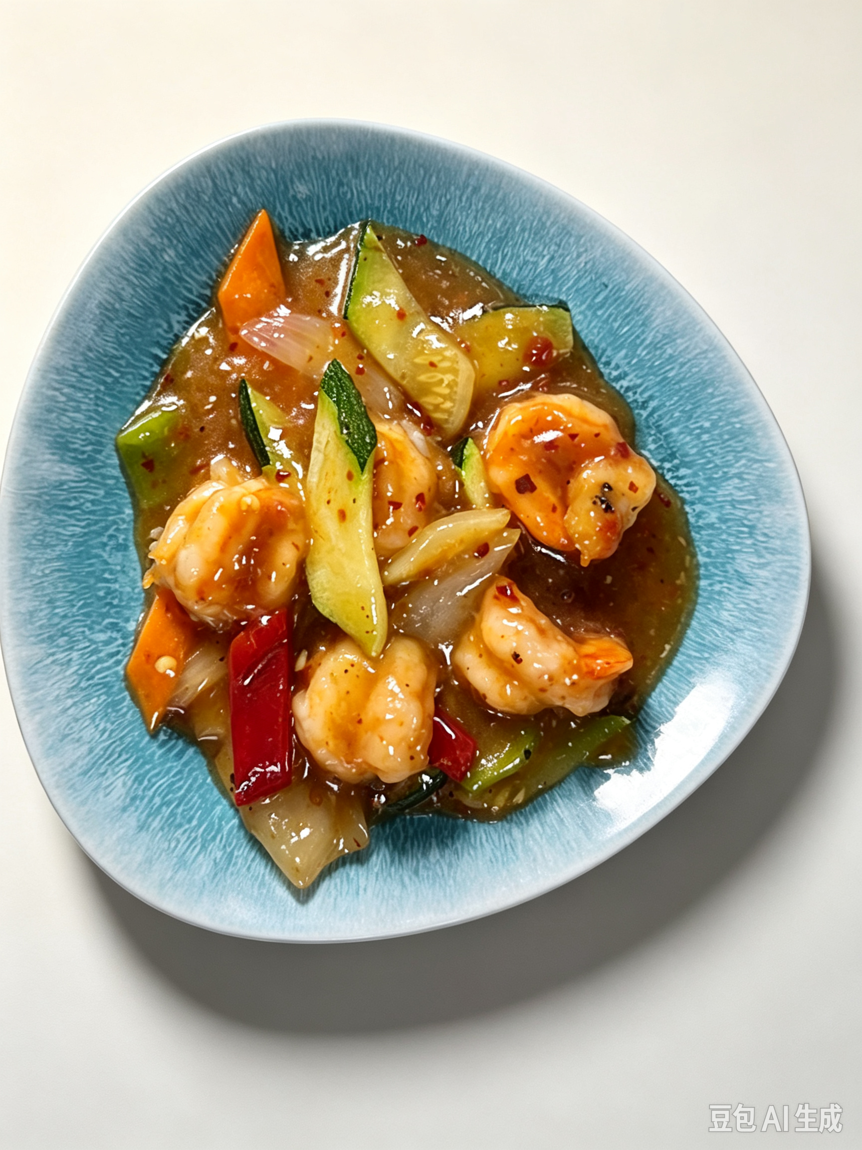 Gambas picantes con verturas